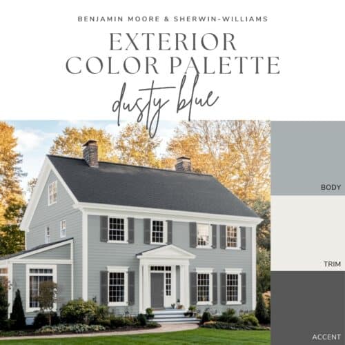 blue gray exterior paint color palette