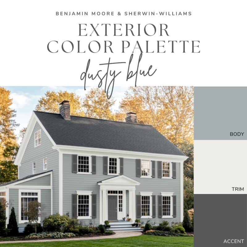 blue gray exterior paint color palette