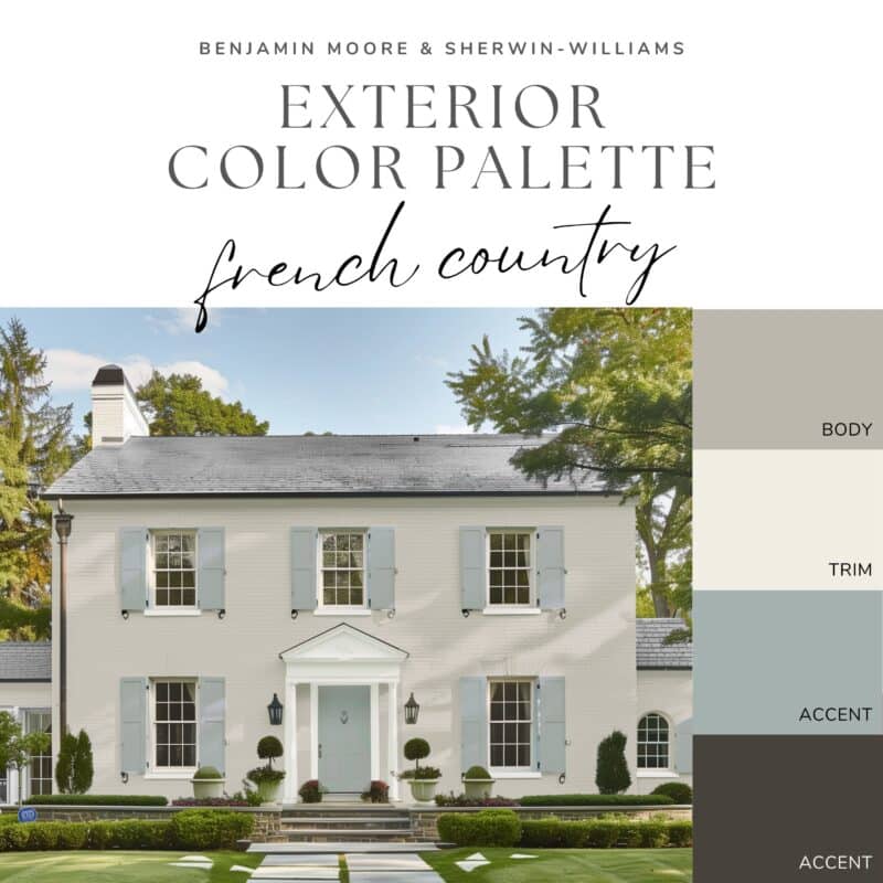 french country exterior paint color palette