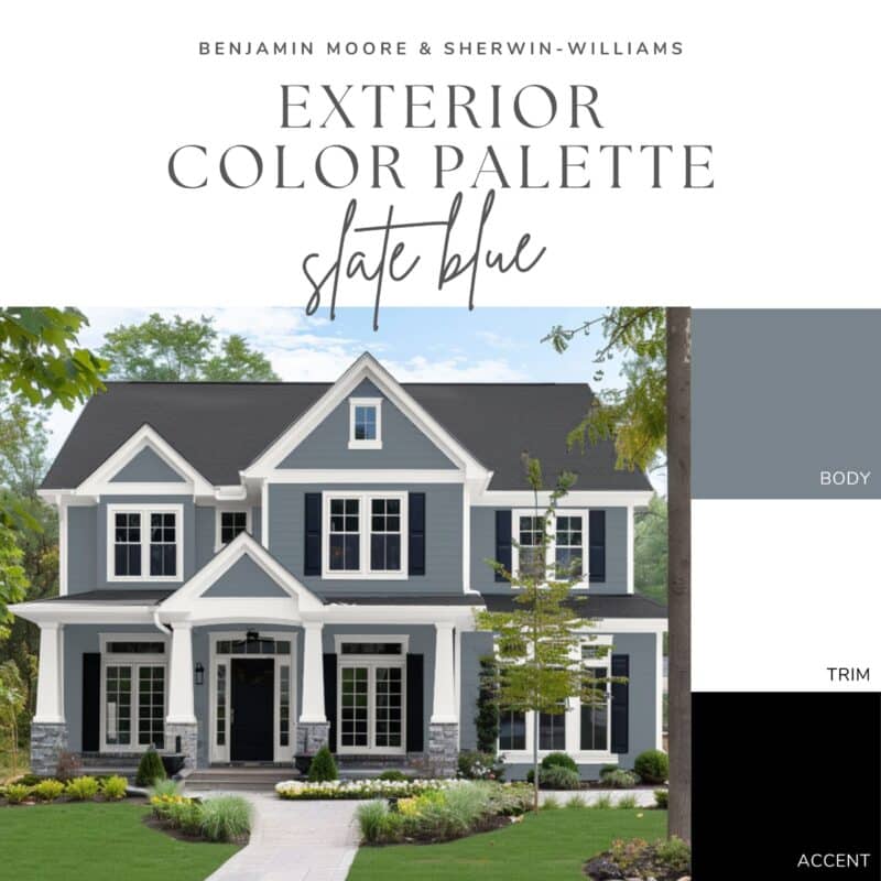 slate blue gray exterior color palette