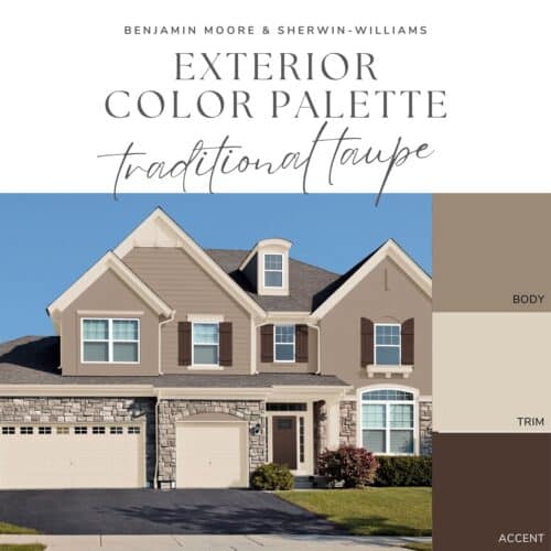 taupe exterior paint color palette