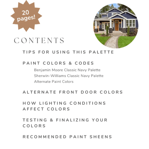 navy blue exterior paint color palette