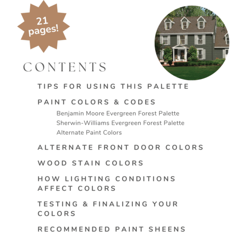 dark green exterior paint color palette