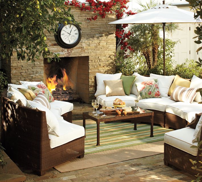 how to create the perfect backyard for entertaining, Pottery Barn outdoor seating area