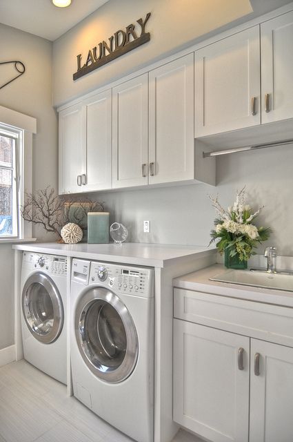 clean simple laundry room