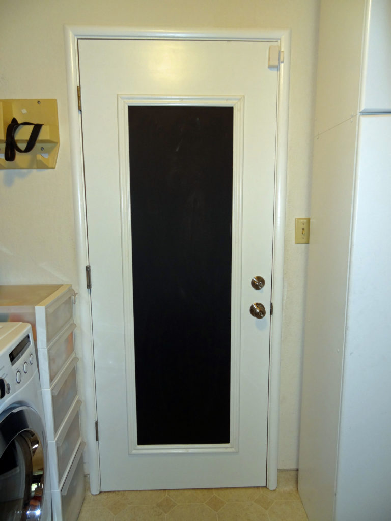 chalkboard door, framing a flat door, adding character to a flat door