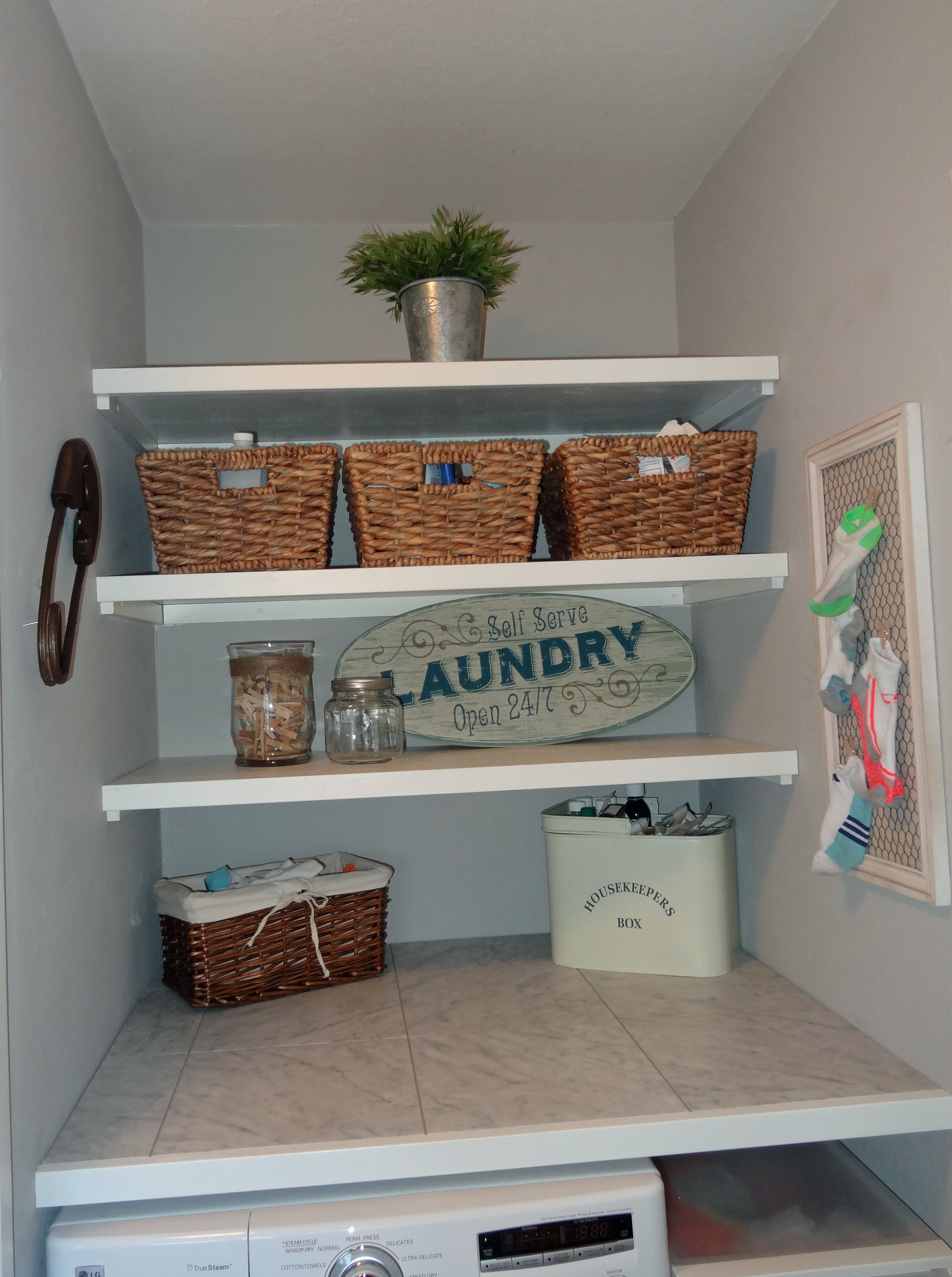 floating laundry shelves