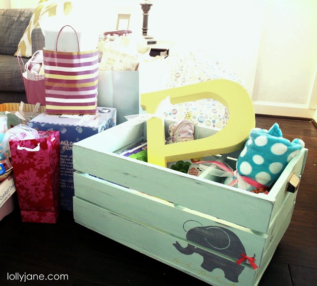DIY painted wooden toy crate