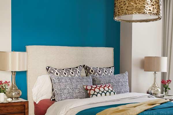 PPG blue paisley bedroom paint