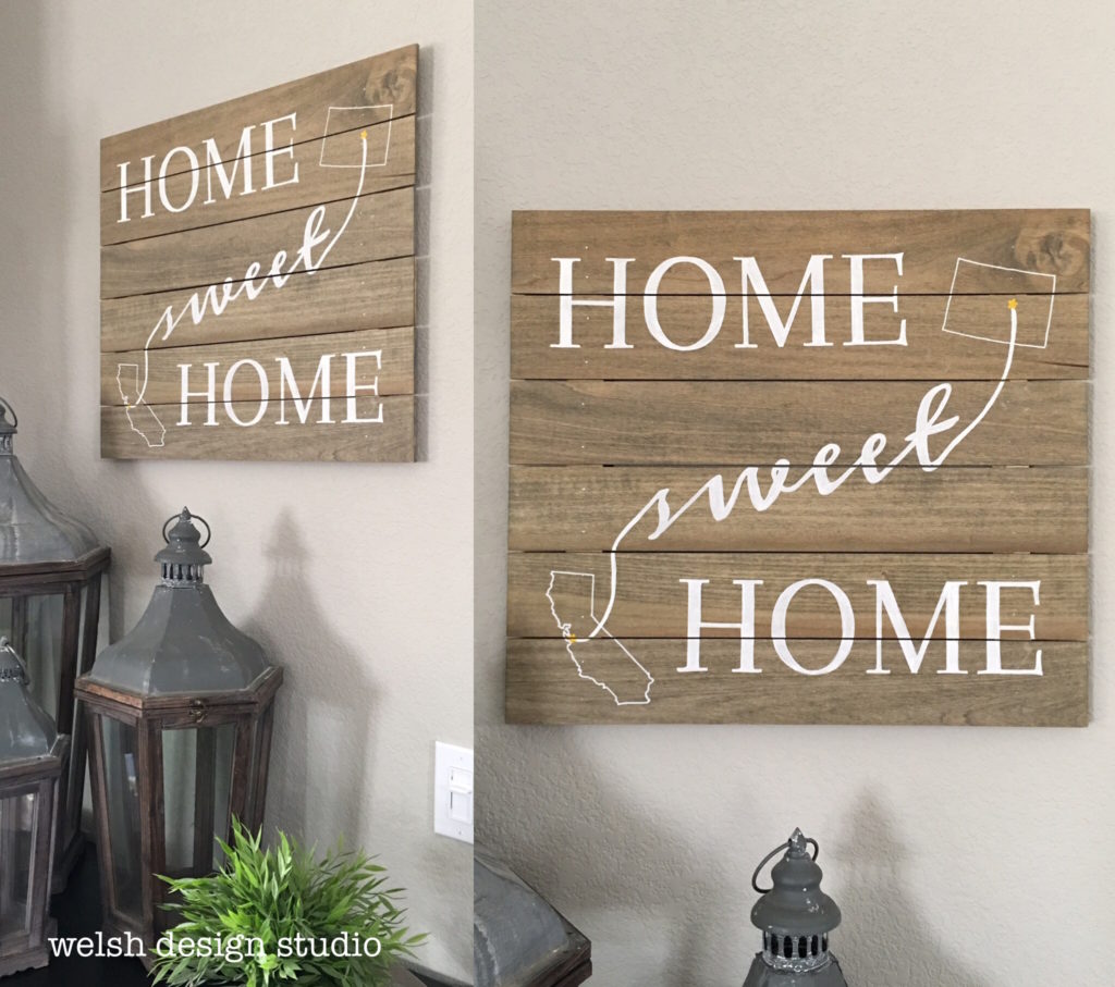 home sweet home wood sign