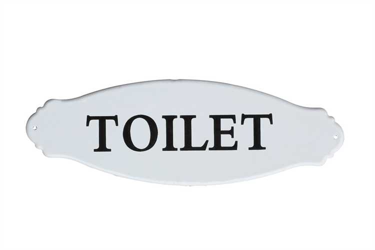 metal toilet sign