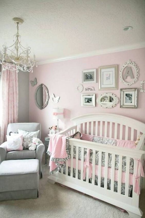 pink and gray nursery