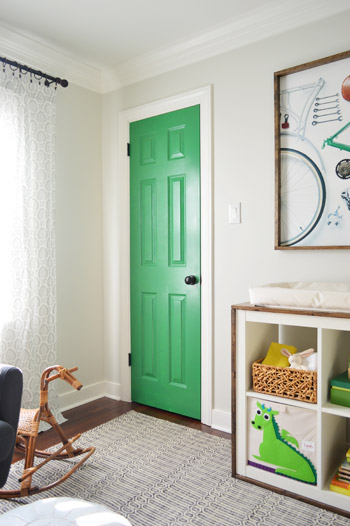 green interior door