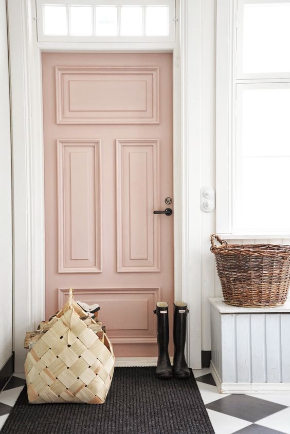 pink entry door