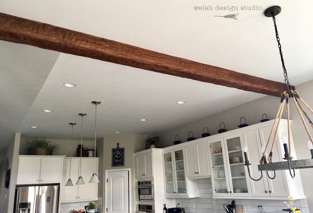 We Installed A Faux Wood Beam In The, Install Faux Wood Beams Ceiling