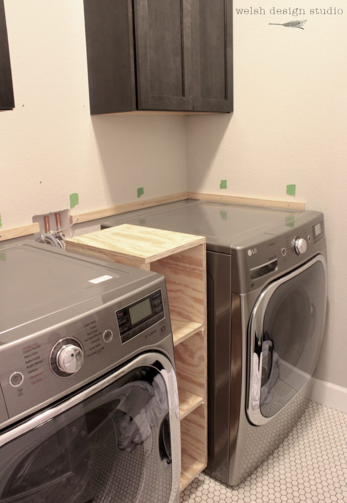 A Quick Laundry Room Makeover Update, Countertop Over Washing Machine And Dryer