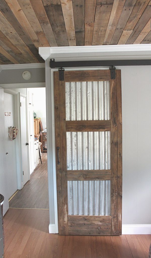 corrugated metal barn door