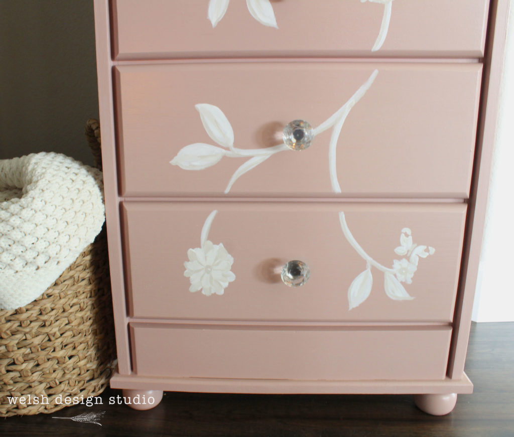 pink milk paint chest of drawers