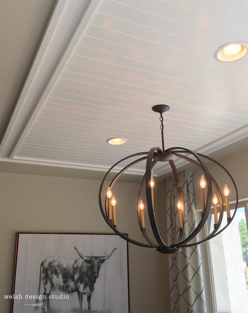 dining room paneled ceiling