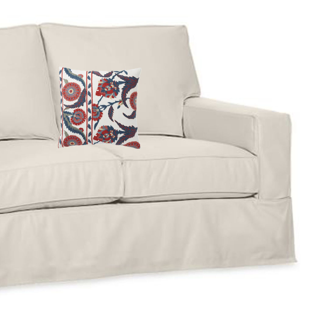 white sofa pillows
