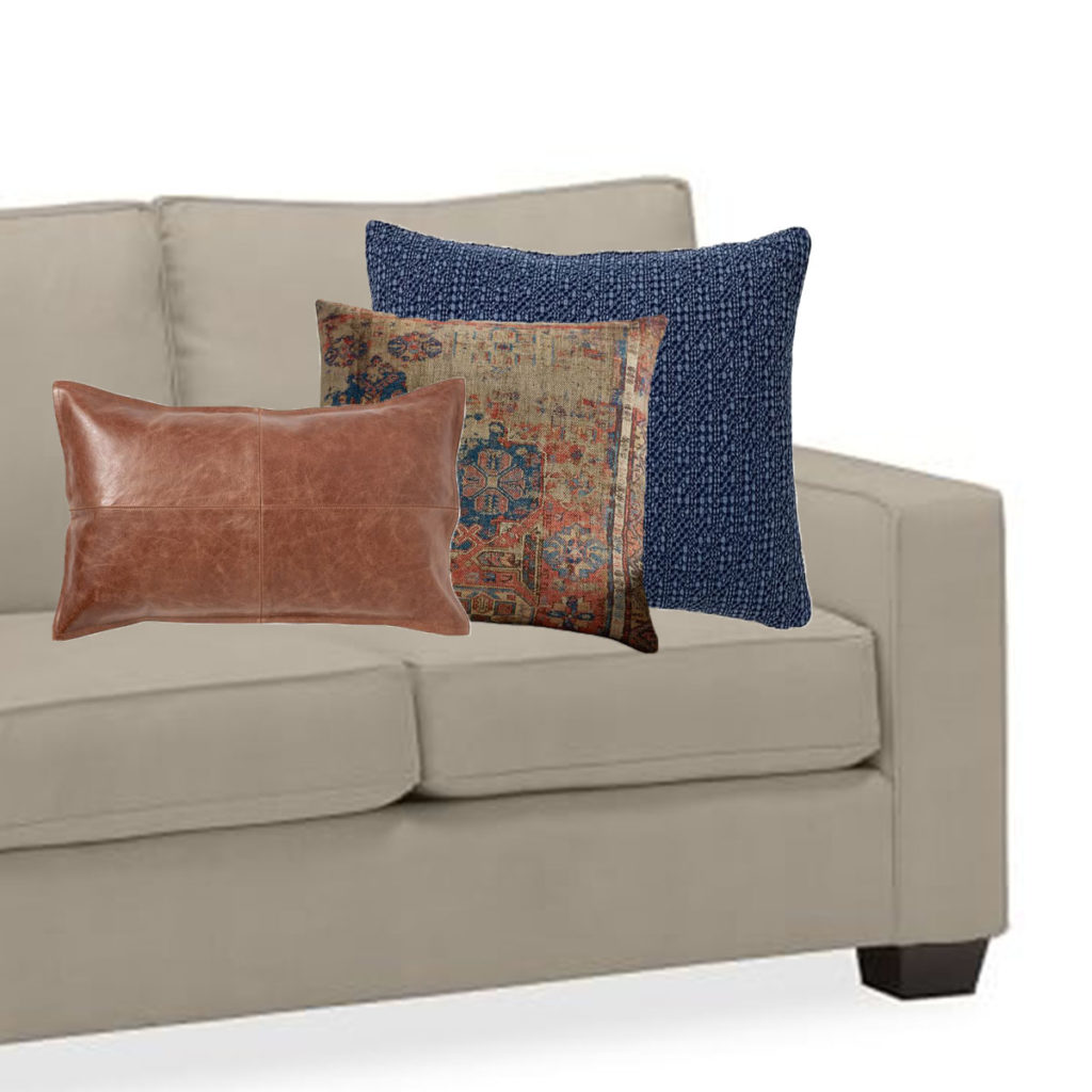 coordinate sofa pillows for gray sofa