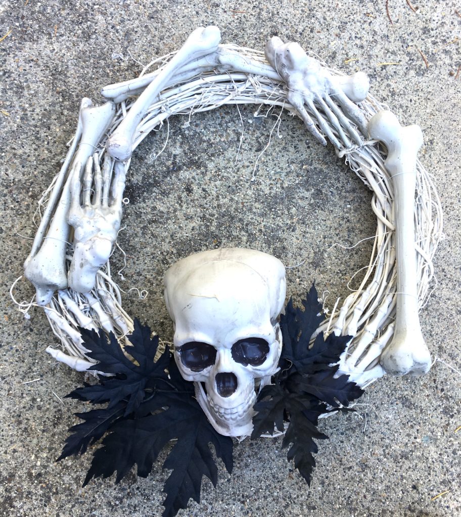 diy halloween bone wreath