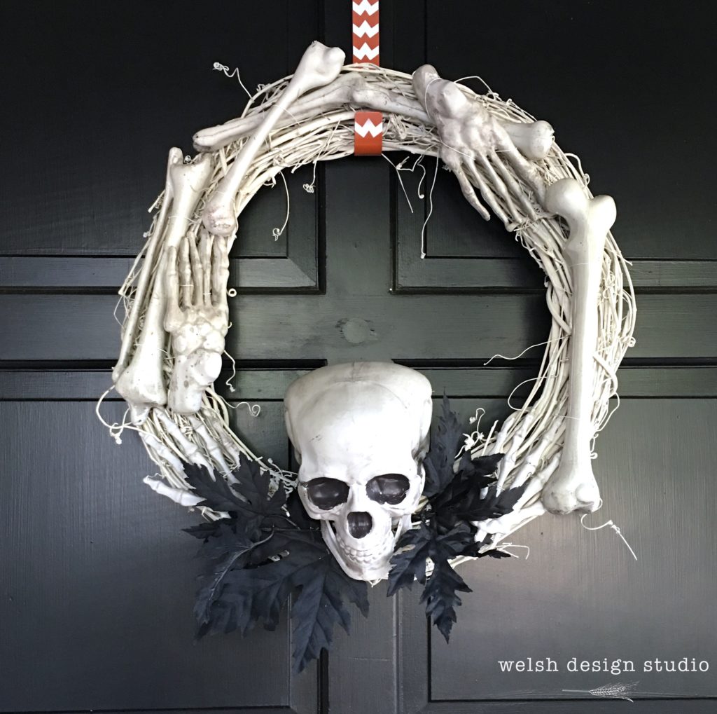 Halloween diy bone wreath