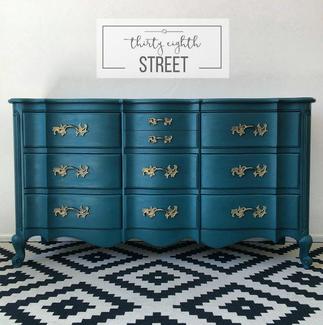 Emerald Green Painted Desk Makeover - Thirty Eighth Street