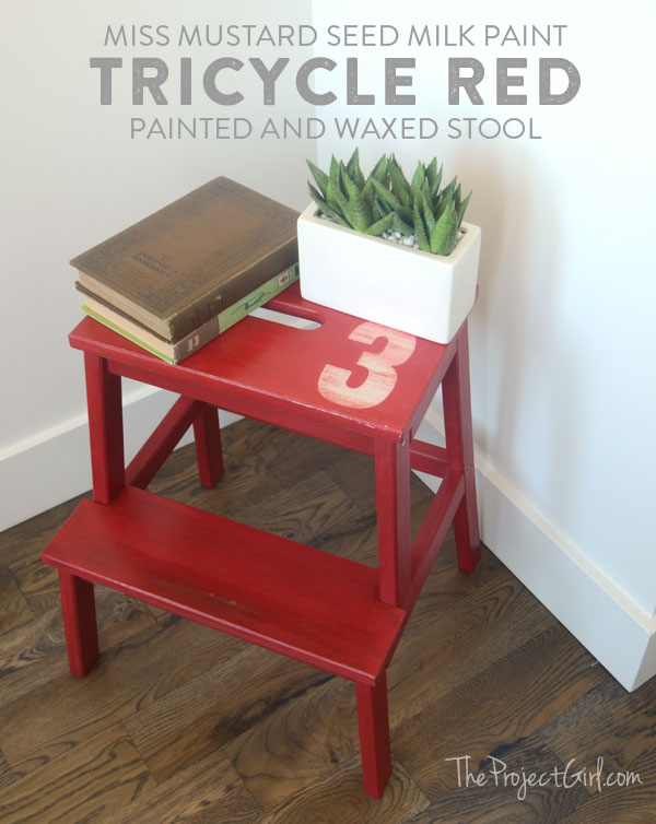 red step stool furniture makeover