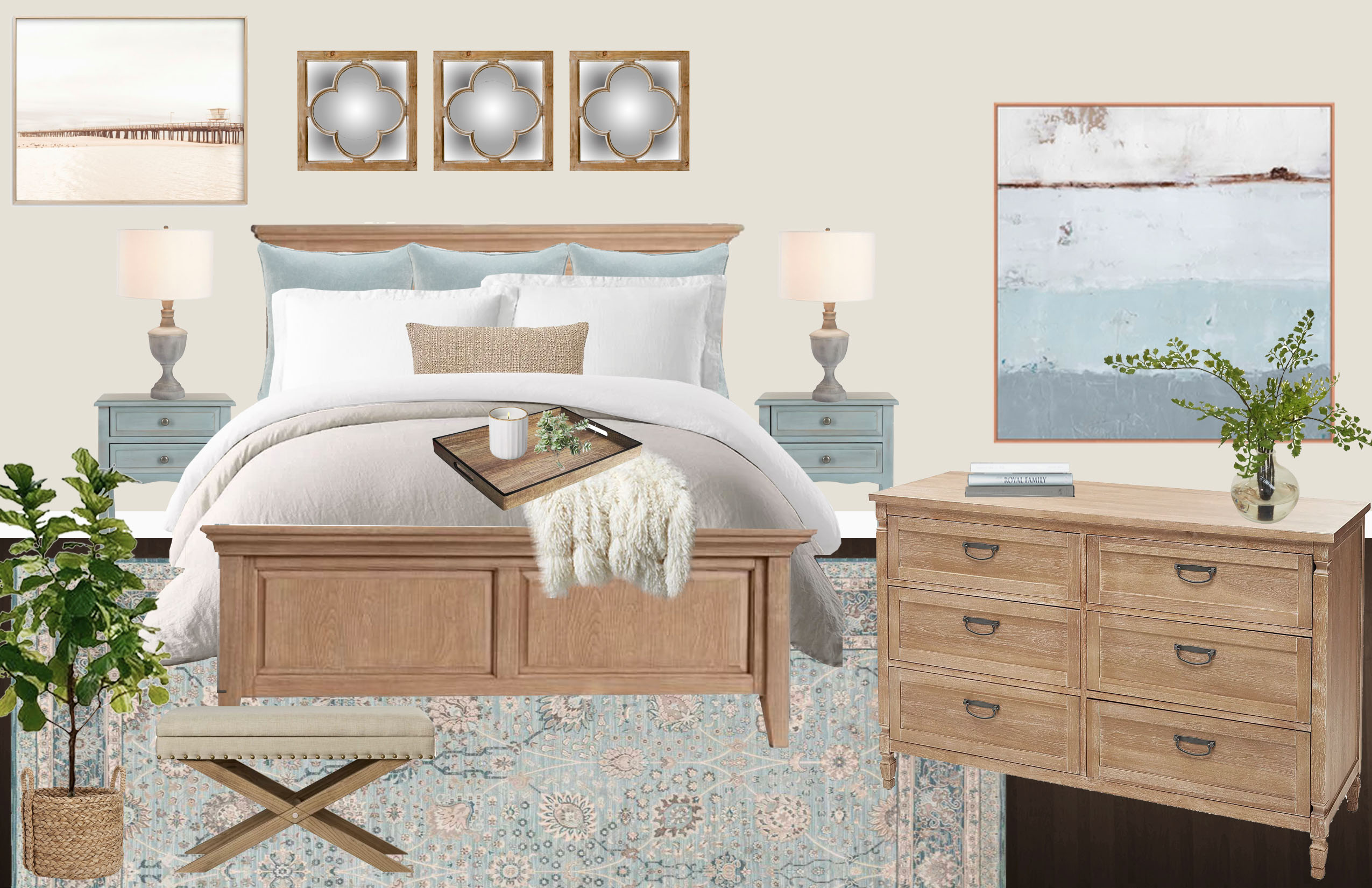 coastal guest bedroom virtual room design