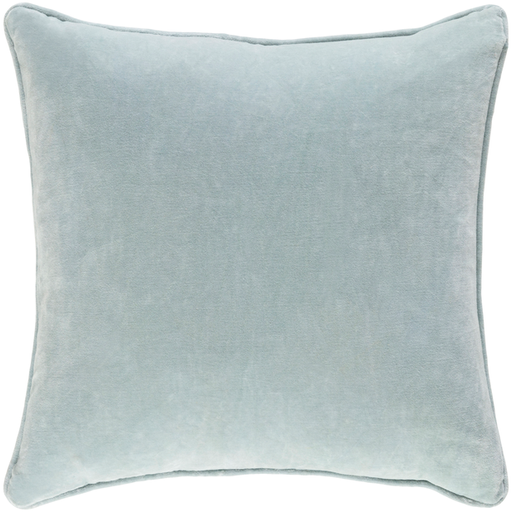 Safflower Pillow in Sea Foam by Surya for coastal bedroom