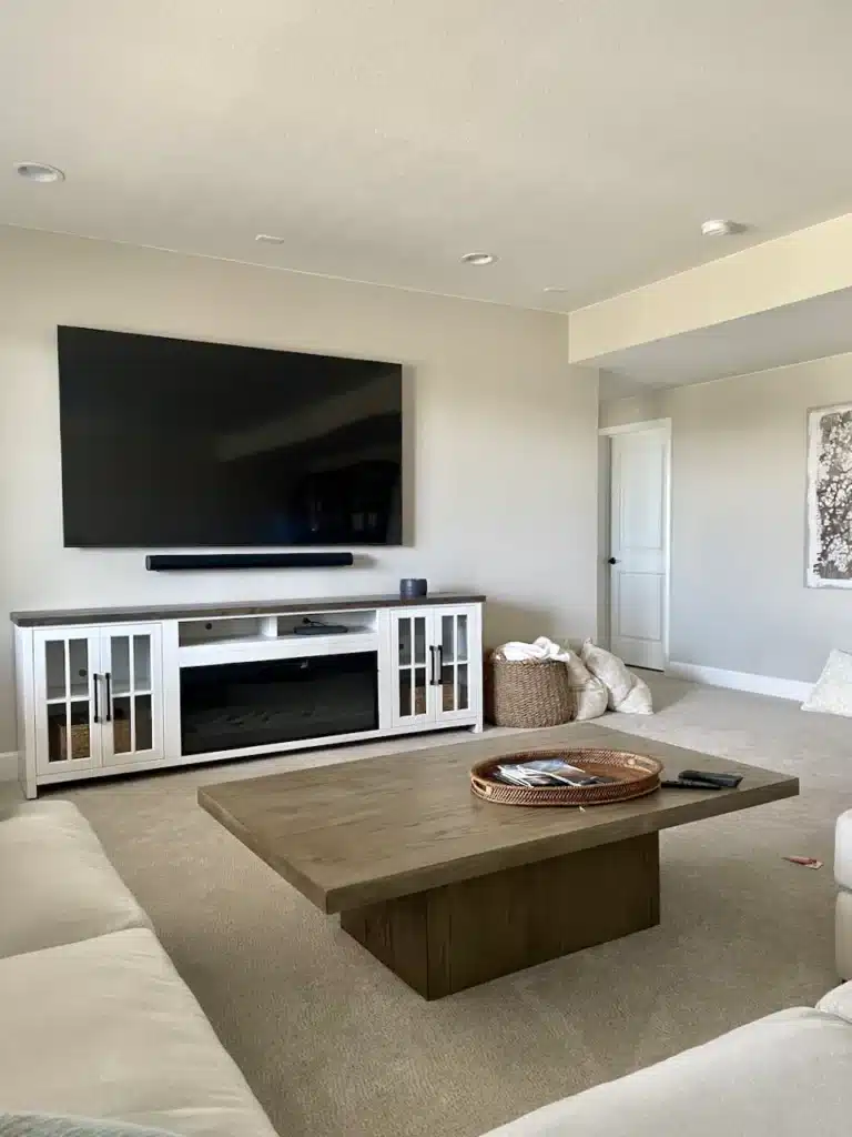 sherwin williams accessible beige living room basement