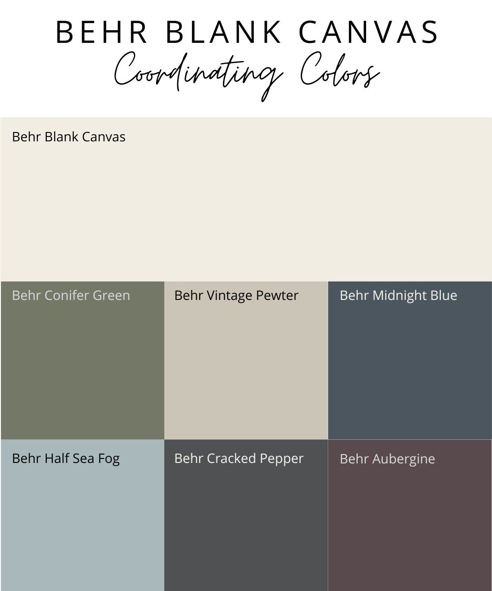 behr blank canvas coordinating colors