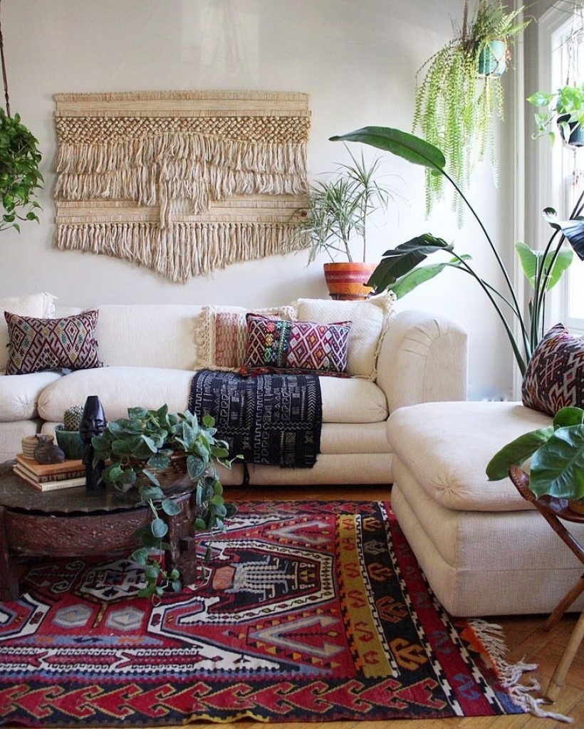 bohemian interior design style living room