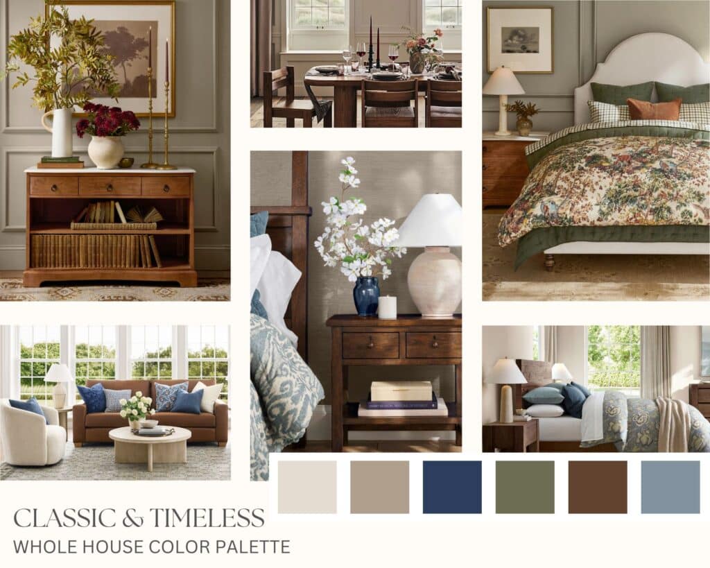 timeless traditional whole house color palette