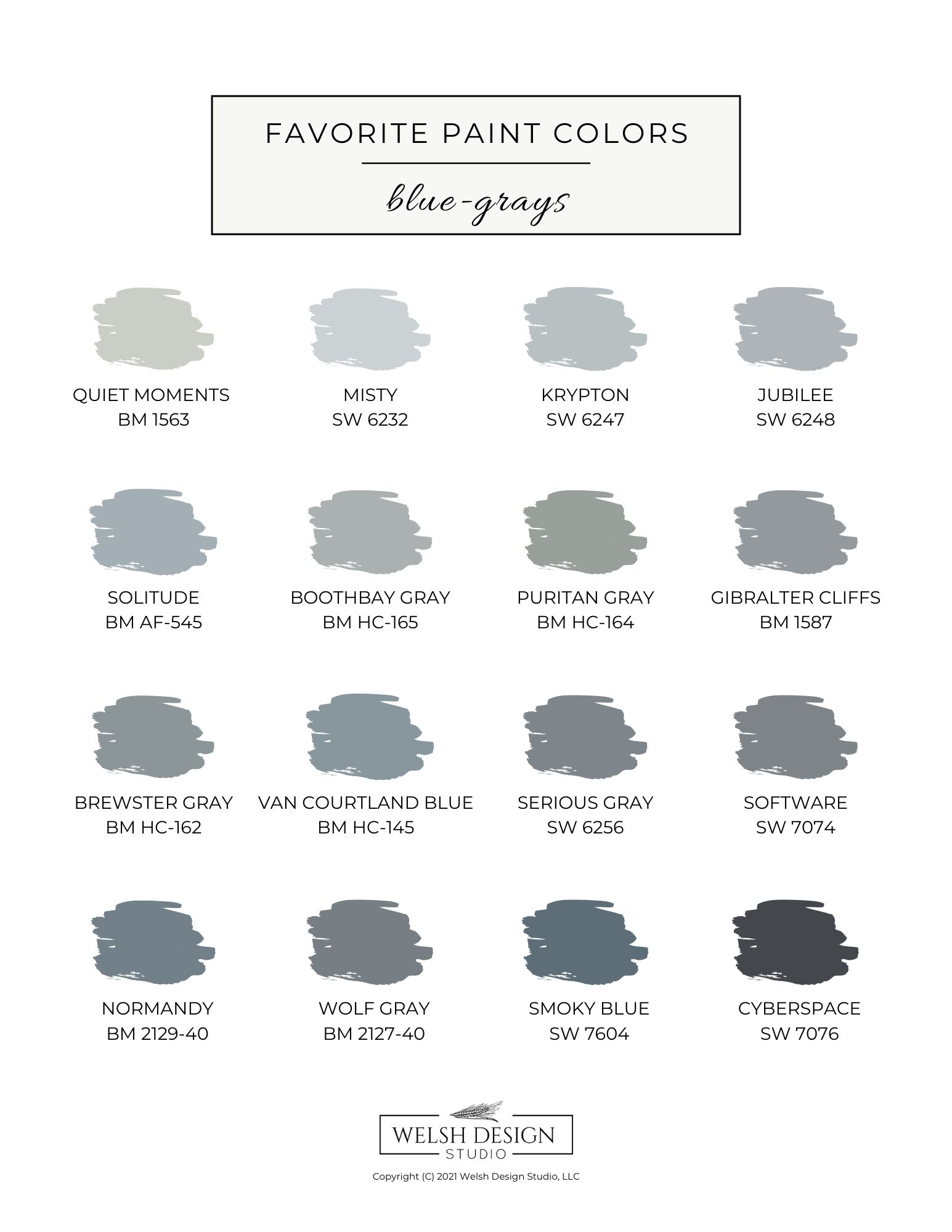Designer-Favorite Blue Gray Paint Colors - Welsh Design Studio