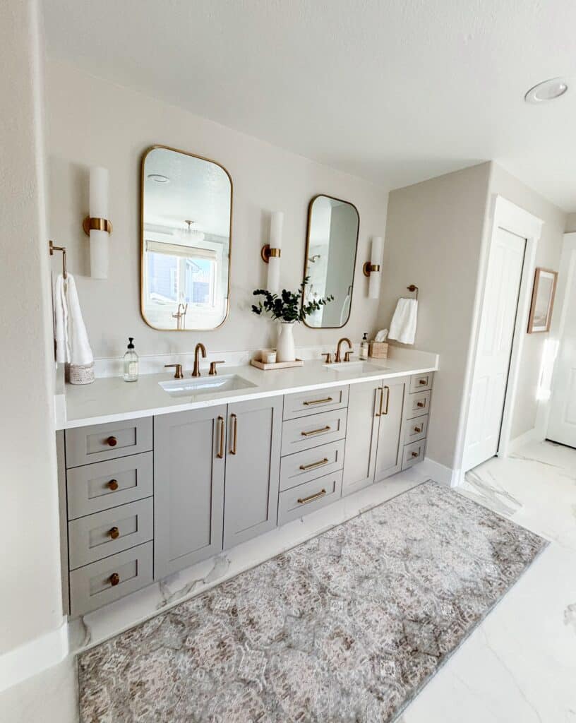 primary bathroom before and after