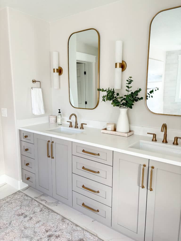 bathroom before and after painted vanity
