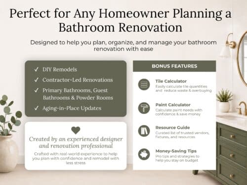 bathroom renovation planner system for homeowners