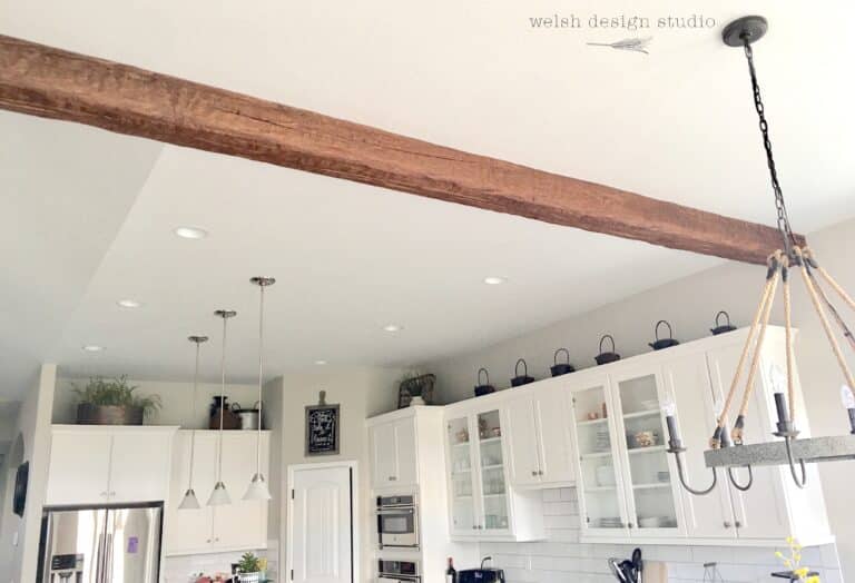 how to install a faux wood beam