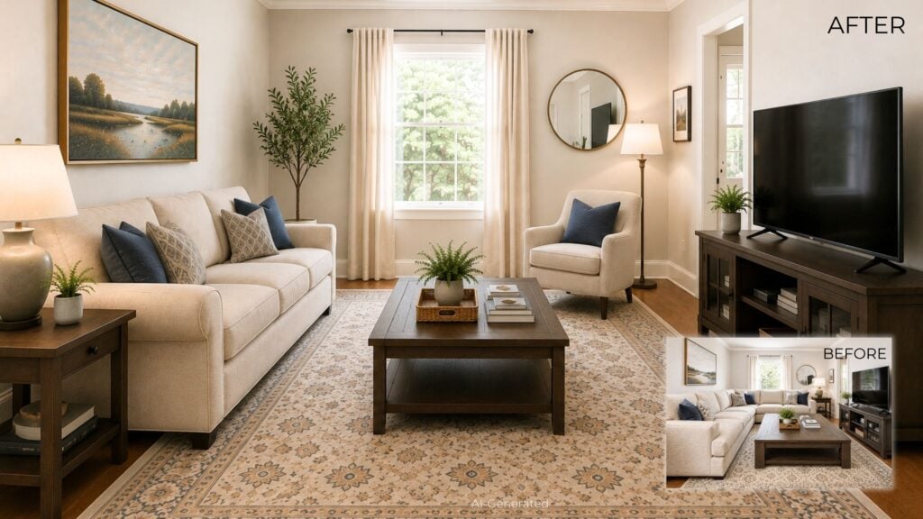 before after living room