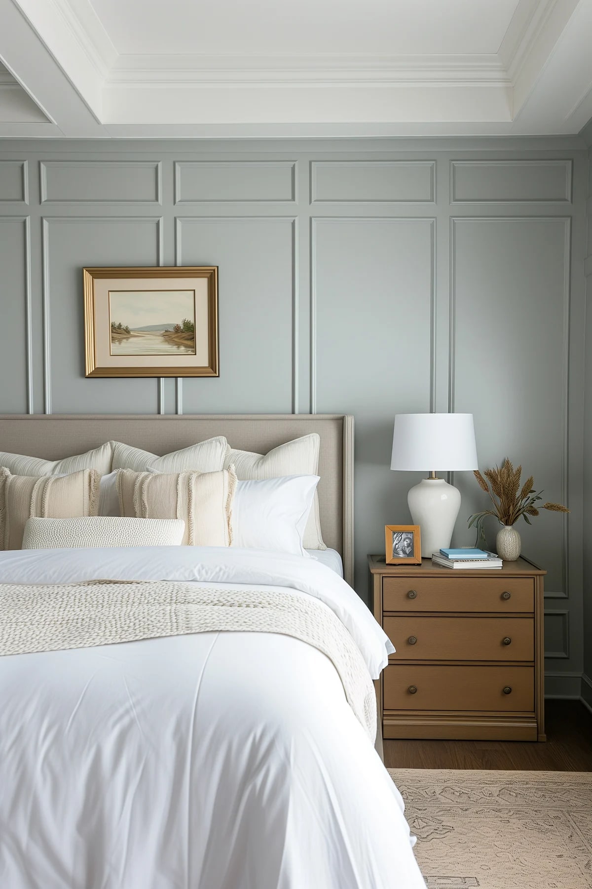 benjamin moore boothbay gray accent wall bedroom