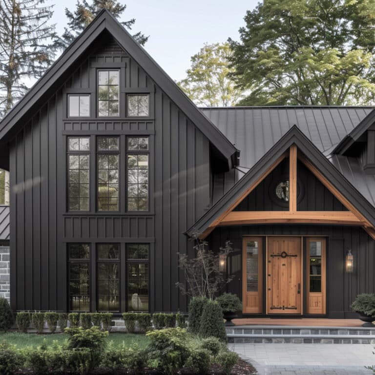 Paint Colors for a Modern Black House with Cedar Accents