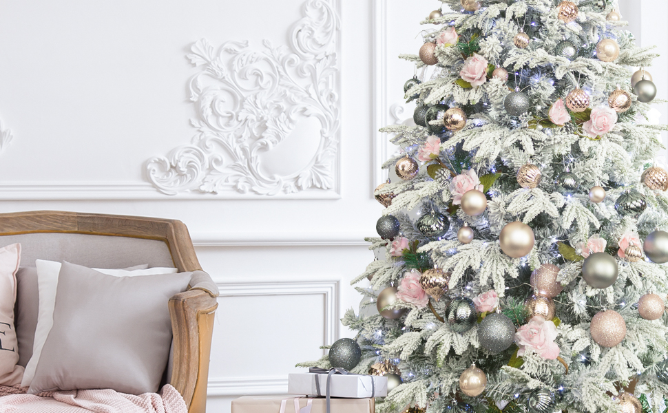 blush and gray holiday decorating