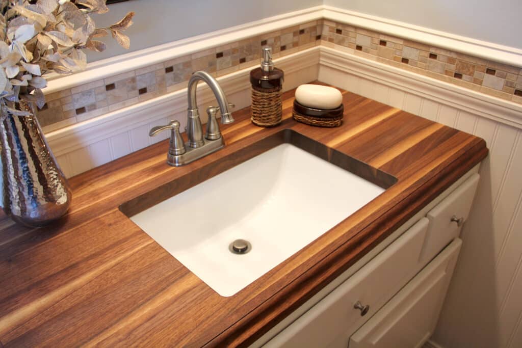 butcher block bathroom vanity countertop