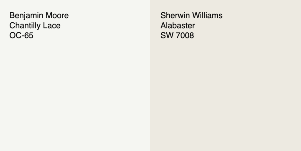 bm chantilly lace vs sw alabaster