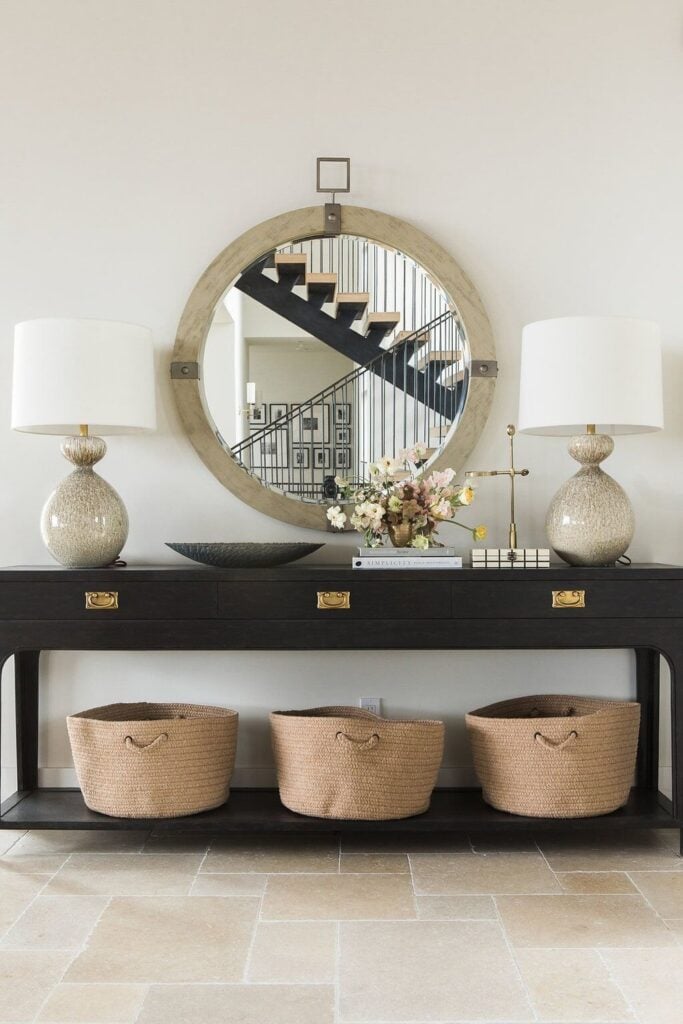 console table with two lamps decor ideas
