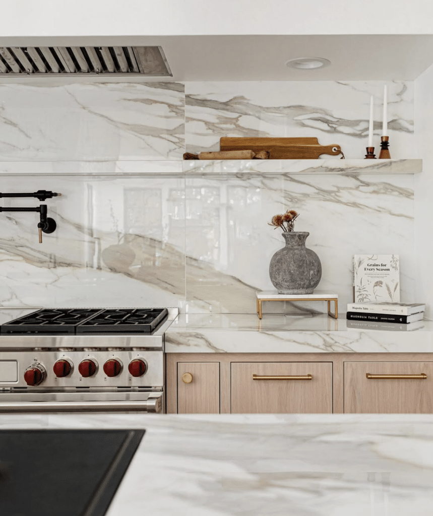 kitchen with porcelain countertops