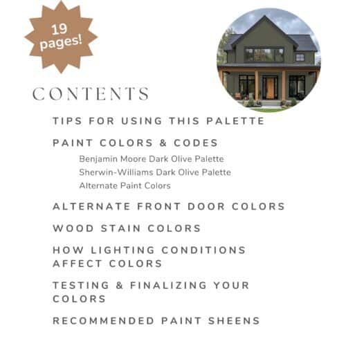 dark olive green exterior color palette