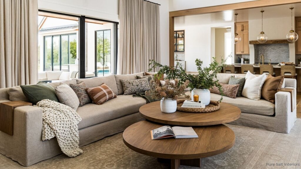 living room with finishing layers